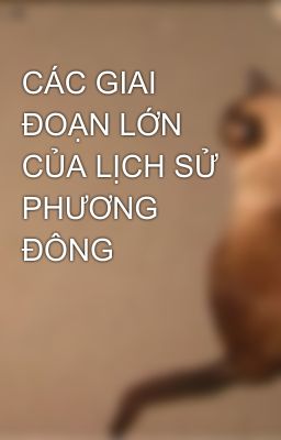 CÁC GIAI ĐOẠN LỚN CỦA LỊCH SỬ PHƯƠNG ĐÔNG