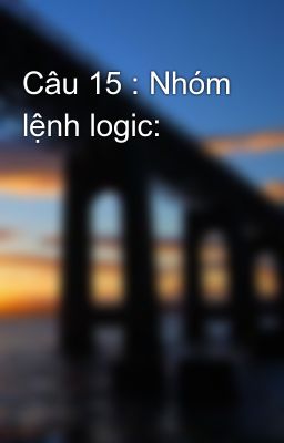 Câu 15 : Nhóm lệnh logic: