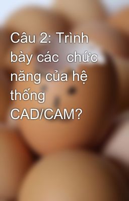 Câu 2: Trình bày các  chức năng của hệ thống CAD/CAM?