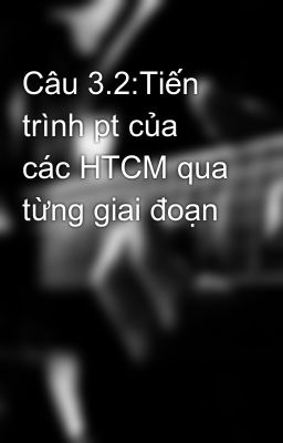 Câu 3.2:Tiến trình pt của các HTCM qua từng giai đoạn