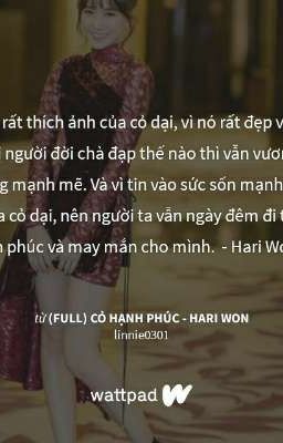 Đọc Truyện HARI WON-CỎ HẠNH PHÚC🍀(Full)-Star Fam mãi yêu thương và ủng hộ Chị 🌻🌺🌹🌷🌼🌸 - Truyen2U.Net