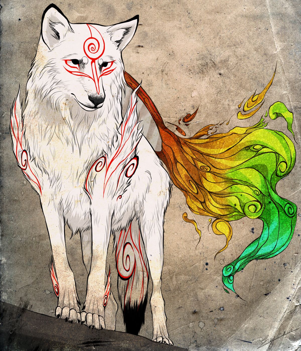 Оками волк японская мифология
