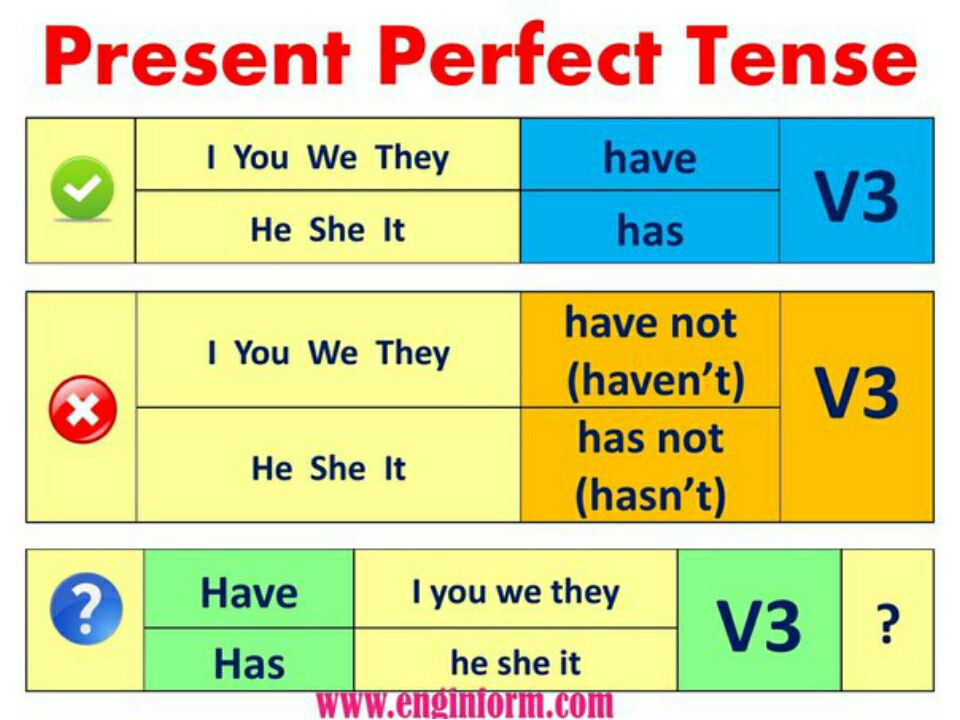 Present perfect simple схема