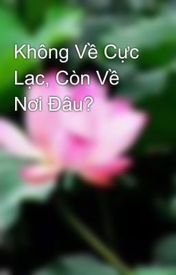 Không Về Cực Lạc, Còn Về Nơi Đâu?