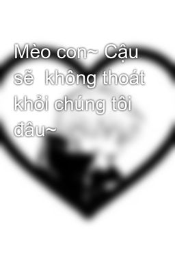 Mèo con~ Cậu sẽ  không thoát khỏi chúng tôi đâu~