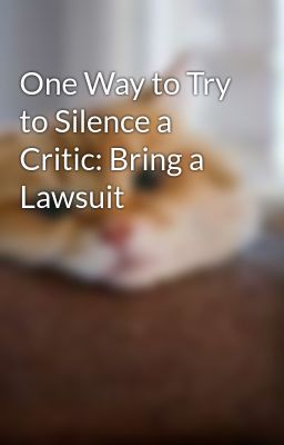 One Way to Try to Silence a Critic: Bring a Lawsuit